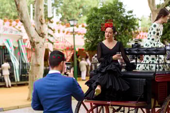 Visitantes de la feria de abril