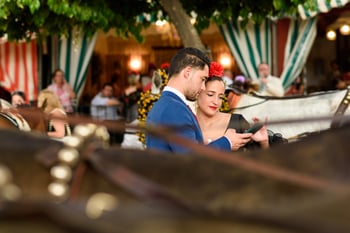 Visitantes de la feria de abril